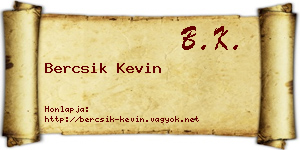 Bercsik Kevin névjegykártya